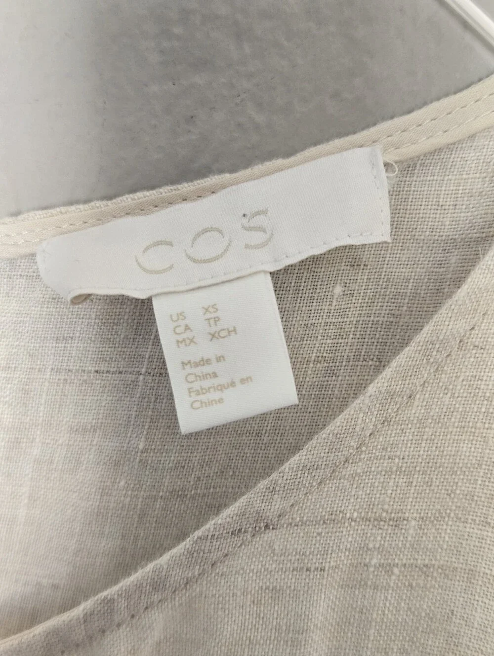 COS 100% Linen Sleeveless Wide-Leg Oversized Jumpsuit in Natural Size XS